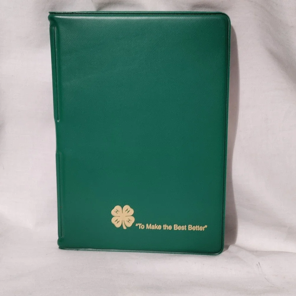 4-H Green Vinyl Portfolio Notepad Holder To Make the Best Better Gold Logo
